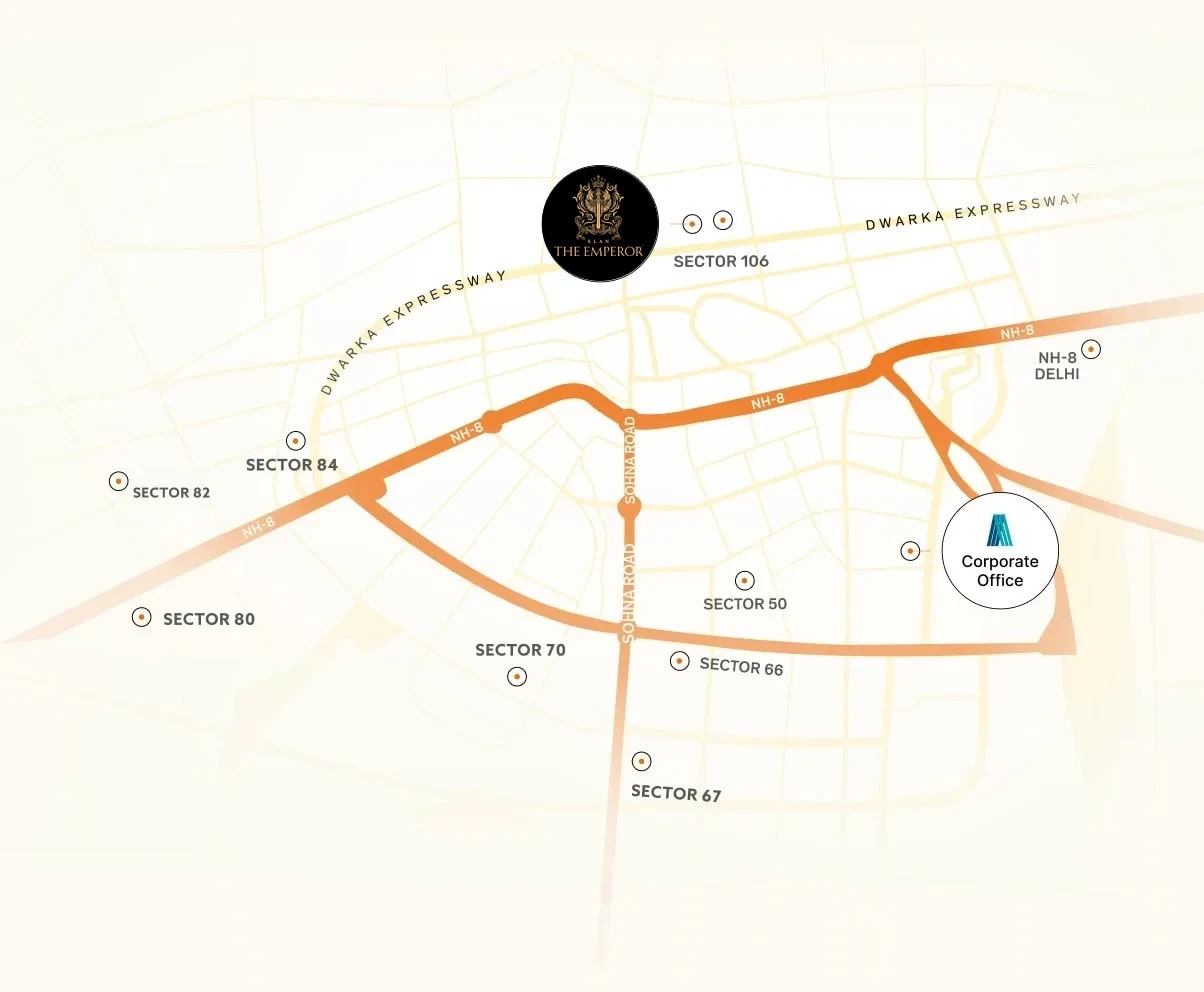 Elan The Emperor at Sector 106, Location Map plan